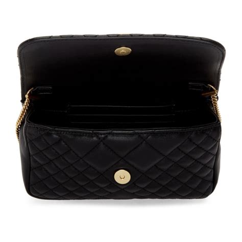 versace taske icon mini slanger|Versace: Black Mini Quilted Icon Bag .